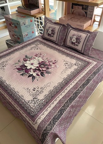 Çiçek Desenli Beyaz Yatak Örtüsü - Görsel 8