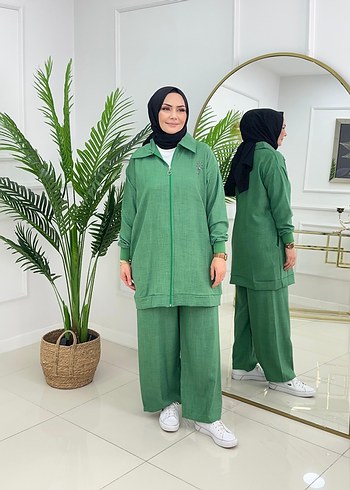 Kahverengi Etnik Desenli Kadın Takım - Görsel 3