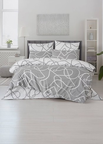 Forhome Arina Desenli Gri Kahverengi Nevresim Takımı - Görsel 8