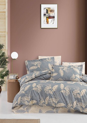 Forhome Arina Desenli Gri Kahverengi Nevresim Takımı - Görsel 7