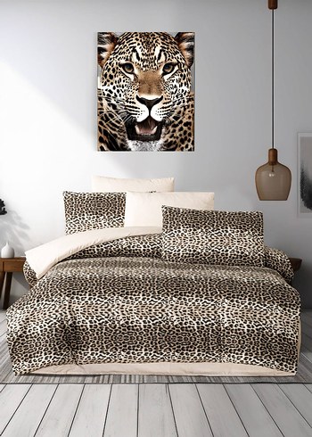 Forhome Arina Desenli Gri Kahverengi Nevresim Takımı - Görsel 3