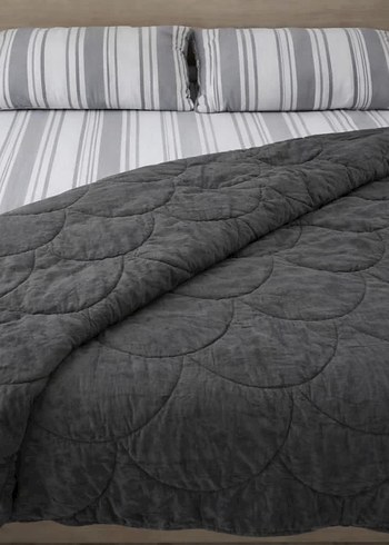 Forhome Arina Desenli Gri Kahverengi Nevresim Takımı - Görsel 12