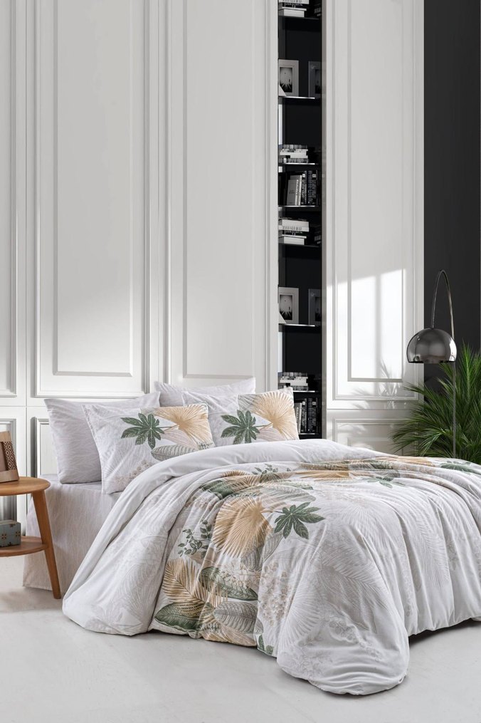 Forhome Arina Desenli Gri Kahverengi Nevresim Takımı - Görsel 2