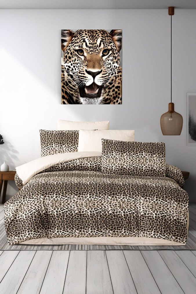 Forhome Arina Desenli Gri Kahverengi Nevresim Takımı - Görsel 3