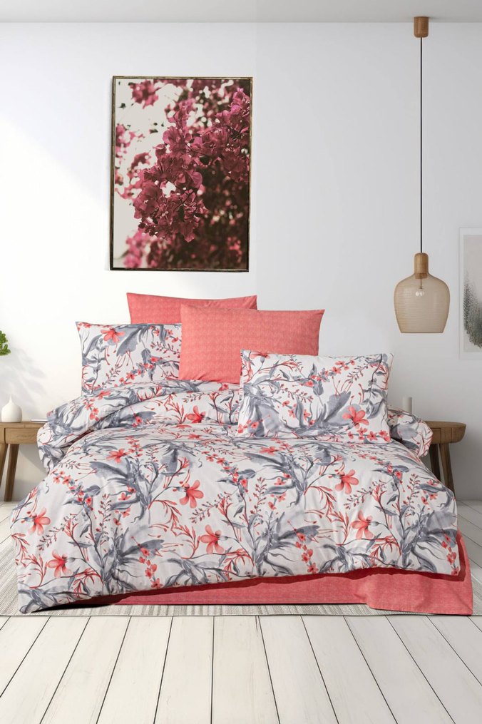 Forhome Arina Desenli Gri Kahverengi Nevresim Takımı - Görsel 5