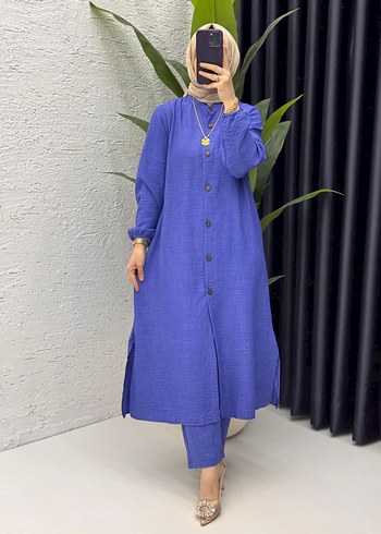 Yeşil Uzun Keten Kadın Takım - Görsel 3