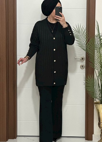 Kadın Haki Düğmeli Triko Hırka - Görsel 8