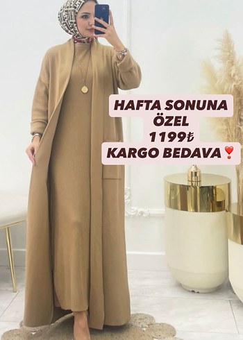 Gri Uzun Kollu Salaş Kadın Elbise - Görsel 2