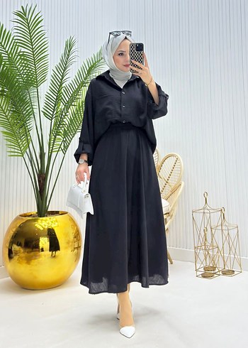 Siyah Uzun Salaş Kadın Elbise - Görsel 4