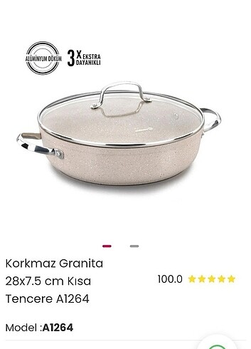 Korkmaz Korkmaz Granita Kısa Tencere A1264