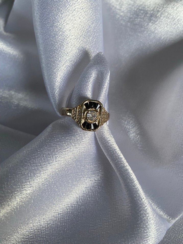 Vintage Düğmeli Altın Yüzük - Görsel 2