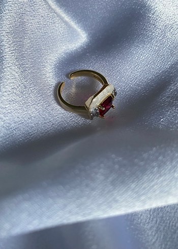 Kırmızı Taşlı Kadın Yüzük - Görsel 3