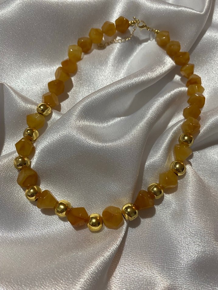 Altın Renkli Boncuklu Midi Kolye - Görsel 2