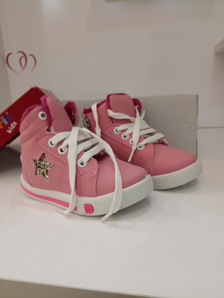 Kız Çocuk Pembe Spor Ayakkabı Velcro Detaylı - Görsel 2