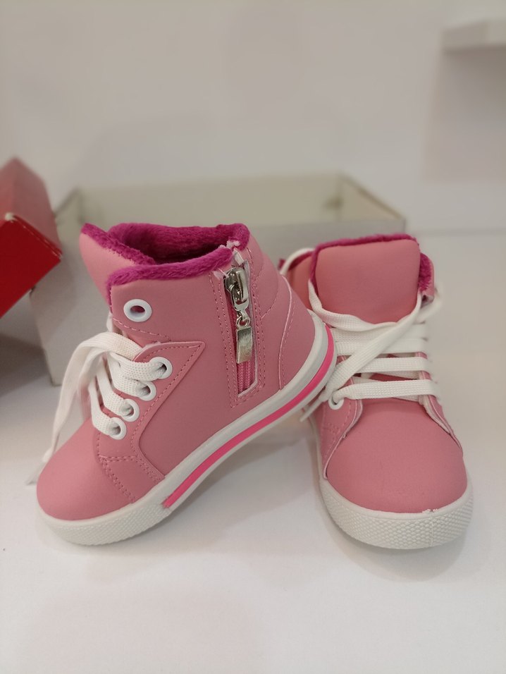 Kız Çocuk Pembe Spor Ayakkabı Velcro Detaylı - Görsel 4