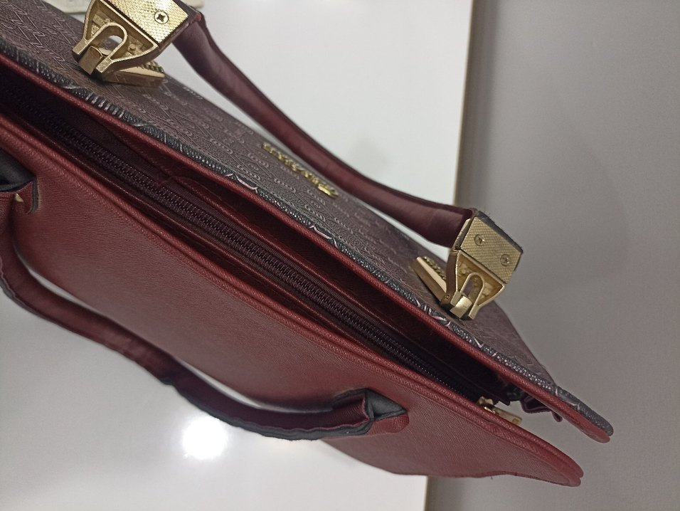 Bordo Deri Kadın Çanta - Görsel 4