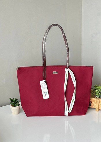 Lacoste Large Bordo Kadın Fermuarlı Günlük Çanta
