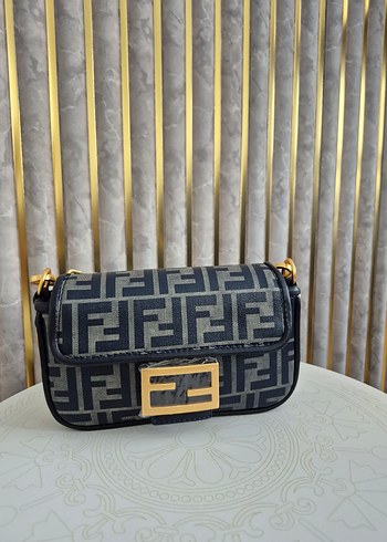 Fendi Tokalı Gri Lacivert Çanta - Görsel 2