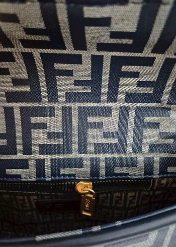 Fendi Tokalı Gri Lacivert Çanta - Görsel 19