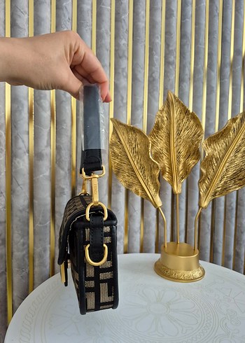 Kahverengi Zebra Desenli Fendi Tokalı Kadın Çanta - Görsel 6