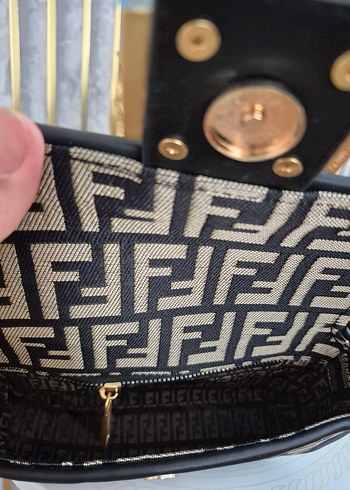 Kahverengi Zebra Desenli Fendi Tokalı Kadın Çanta - Görsel 14