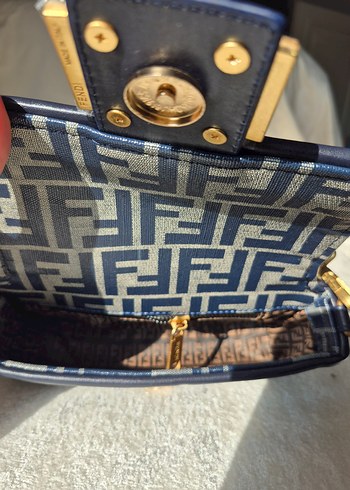 Kadın Mavi  Baskılı  Fendi Tokalı Çanta - Görsel 11