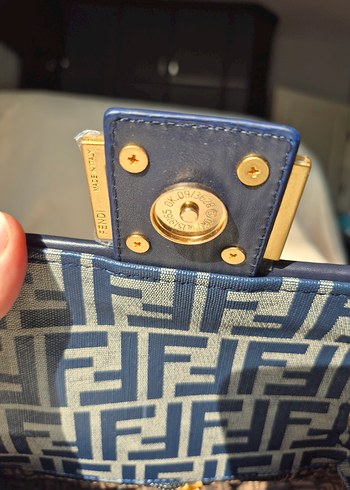 Kadın Mavi  Baskılı  Fendi Tokalı Çanta - Görsel 12