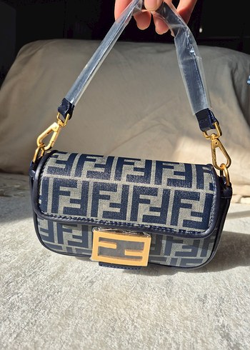 Kadın Mavi  Baskılı  Fendi Tokalı Çanta - Görsel 7