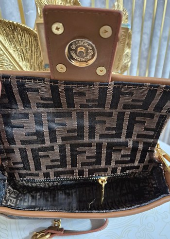 Fendi Boguette Mini Taba Baskılı Tokalı Kadın Çanta - Görsel 11