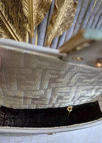 Krem Fendi Boguette Mini Zincir Detaylı  Kadın Çanta - Görsel 11