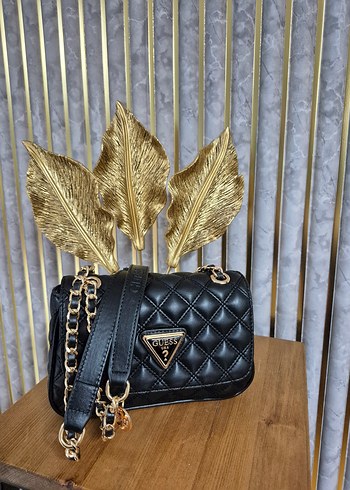 Guess Zincir Detaylı Siyah Deri Kadın Çanta - Görsel 2