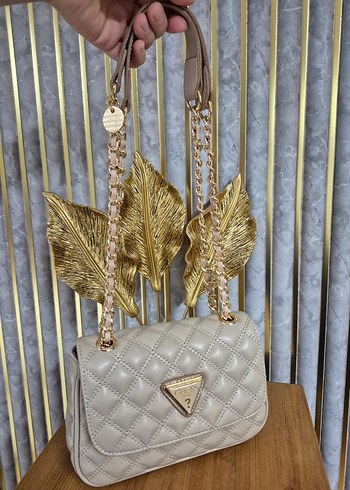 Guess Bej Deri Kemerli Kadın Çanta - Görsel 5