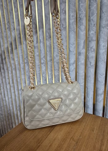 Guess Bej Deri Kemerli Kadın Çanta - Görsel 7