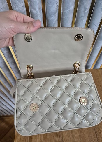 Guess Bej Deri Kemerli Kadın Çanta - Görsel 13