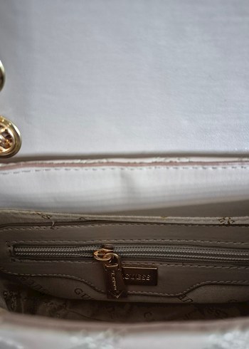 Guess Bej Deri Kemerli Kadın Çanta - Görsel 16