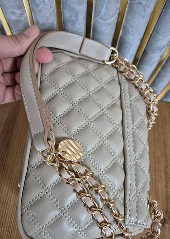 Guess Bej Deri Kemerli Kadın Çanta - Görsel 10