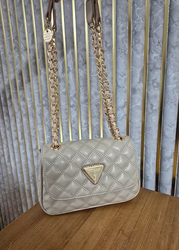 Guess Bej Deri Kemerli Kadın Çanta - Görsel 8