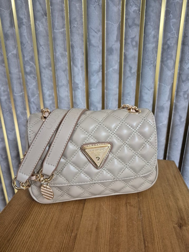 Guess Bej Deri Kemerli Kadın Çanta - Görsel 2