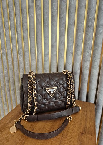 Guess Kahverengi  zincir Detaylı Deri Kadın Çanta - Görsel 4