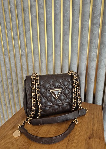 Guess Kahverengi  zincir Detaylı Deri Kadın Çanta - Görsel 2