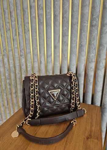 Guess Kahverengi  zincir Detaylı Deri Kadın Çanta - Görsel 3