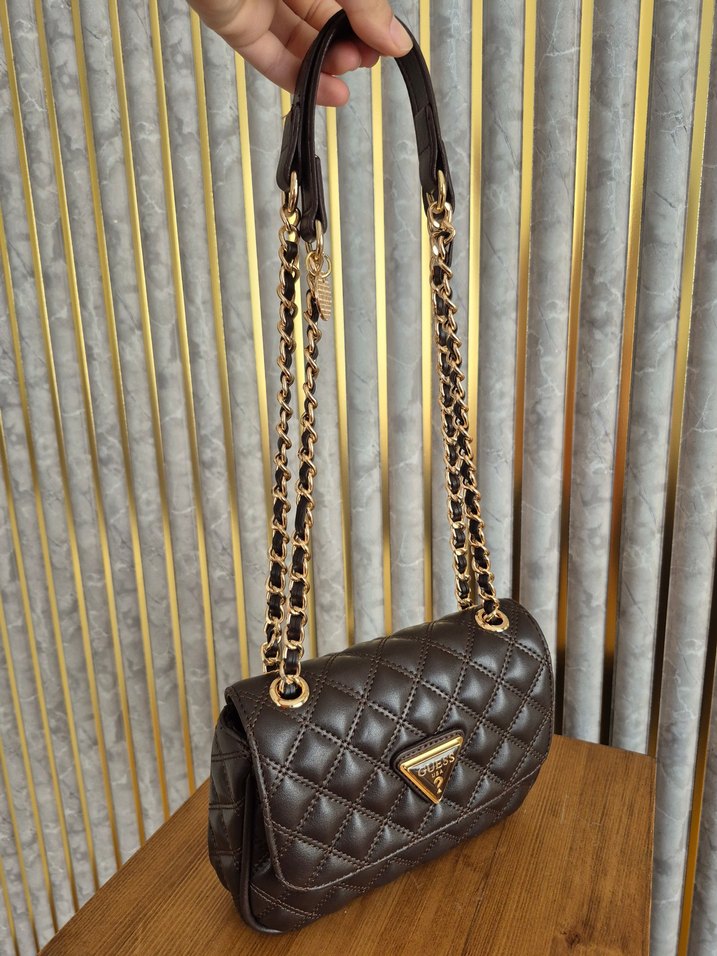 Guess Kahverengi  zincir Detaylı Deri Kadın Çanta - Görsel 5