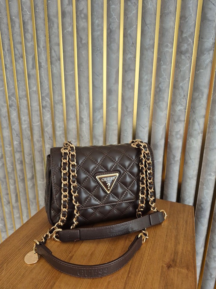 Guess Kahverengi  zincir Detaylı Deri Kadın Çanta - Görsel 4