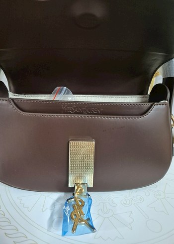 YSL Kahverengi Deri Kadın Çanta - Görsel 9