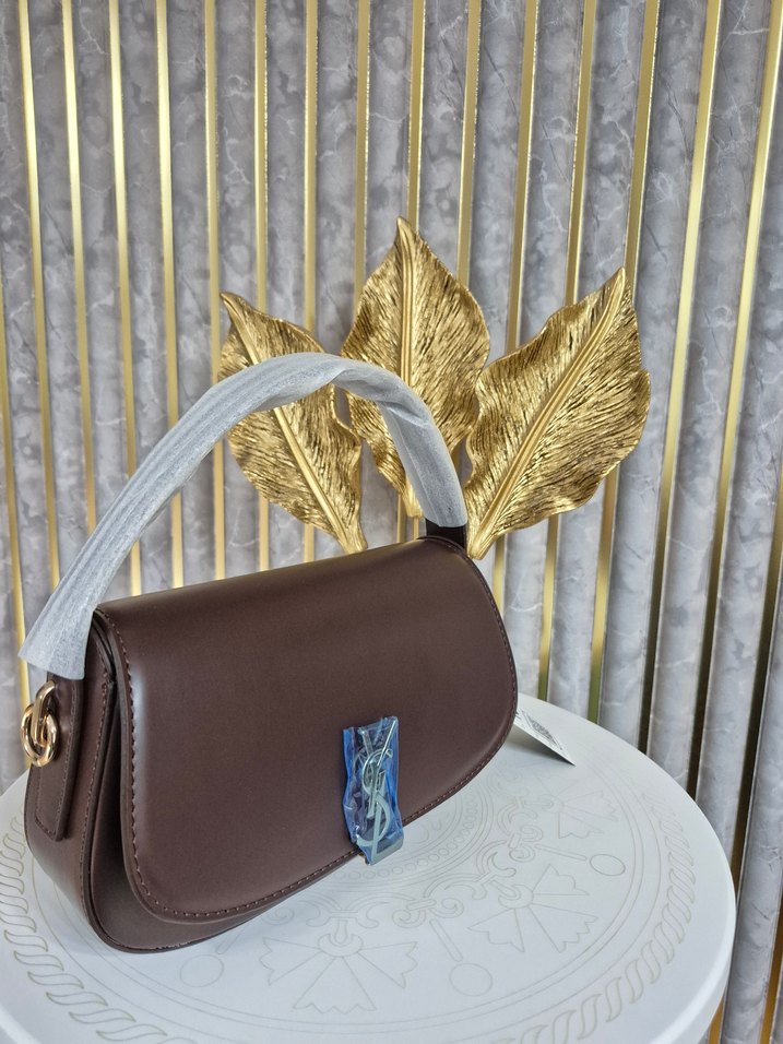 YSL Kahverengi Deri Kadın Çanta - Görsel 4