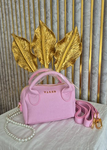 Pembe Dantel Detaylı mini Vakko Modern Klasik Kadın Çanta