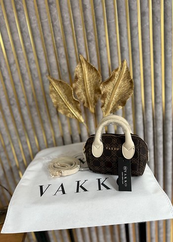 VAKKO Deri Kadın Çanta - kahverengi beyaz