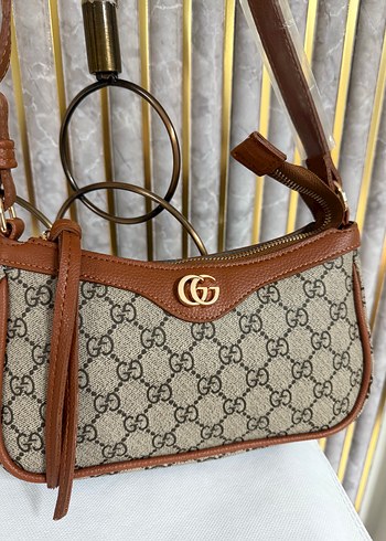 Gucci Kahverengi Gucci Deri Klasik Kadın Çanta