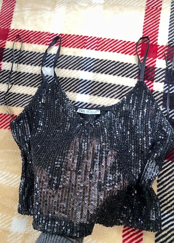 Zara parlak taşlı bluz - Görsel 2