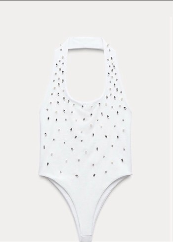 Taşlı mücevher detaylı zara bodysuit